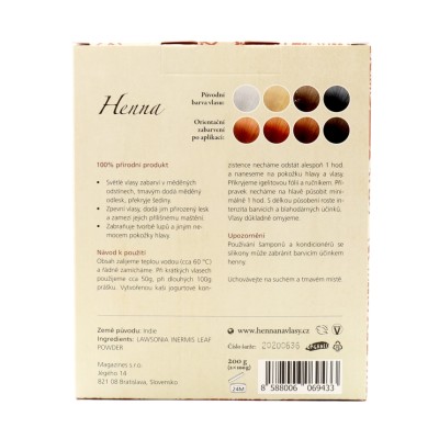 HENNA 200g - měděná barva a kúra na vlasy
