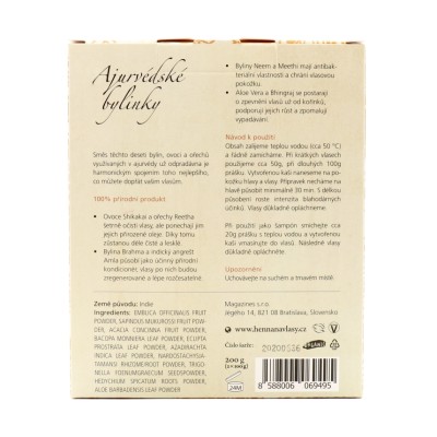 AJURVÉDSKÉ BYLINKY 200g - regenerační zábal na vlasy